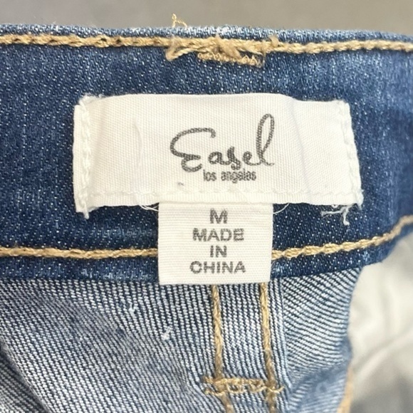 EASEL Los Angeles Blue Distressed Side Stripe Denim Skinny Jeans Size M - Picture 6 of 8